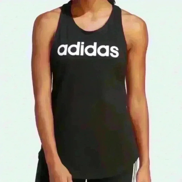 adidas Women's Essentials Loose Logo Tank Top - Black - Picture 1 of 3